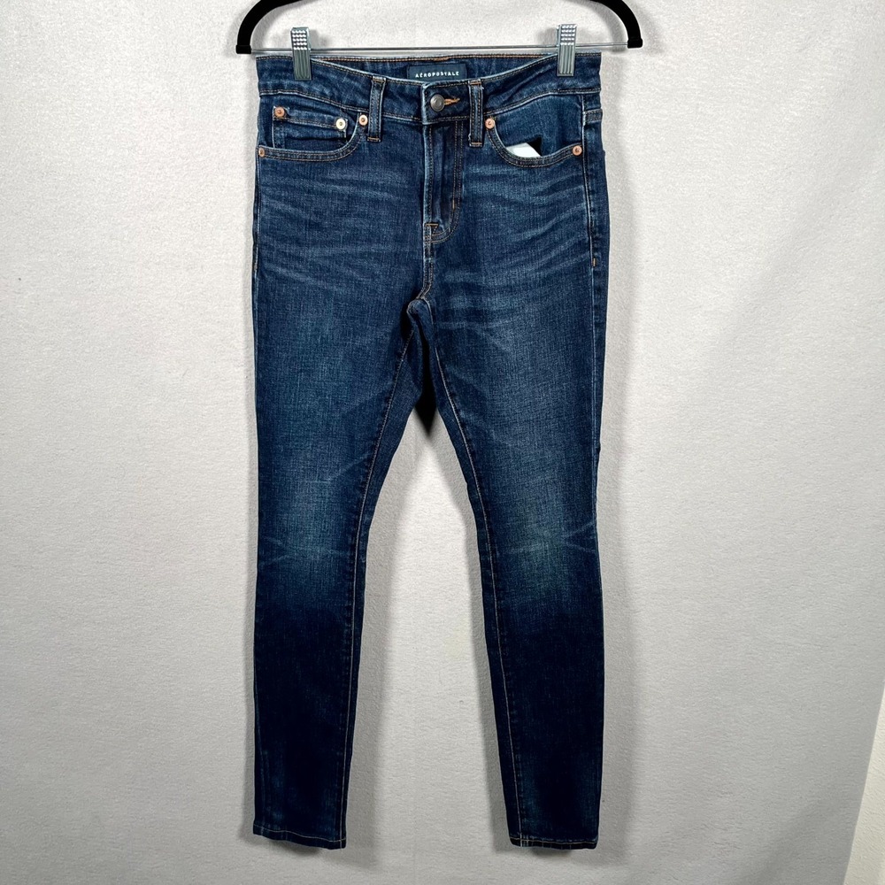 Aeropostale Jeans Mens 28x32 Blue‎ Denim Medium Wash Stretch Super Skinny Leg